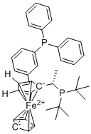 structure of CAS# 1854067-37-0, (S)-1-[(S)-1-(Di-tert-butylphosphino)ethyl]-2-[2-(diphenylphosphino)phenyl]ferrocene;Walphos SL-W012-2