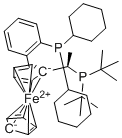 structure of CAS# 1854067-50-7, (R)-1-[(R)-1-(Di-tert-butylphosphino)ethyl]-2-[2-(dicylohexylphosphino)phenyl]ferrocene;Walphos SL-W029-1