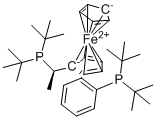 structure of CAS# 1854067-62-1, (R)-1-[(R)-1-(Di-tert-butylphosphino)ethyl]-2-[2-(di-tertbutylphosphino)phenyl]Ferrocene;Walphos SL-W030-1