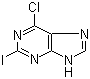结构式 CAS# 18552-90-4, 2-碘-6-氯嘌呤; 6-氯-2-碘嘌呤