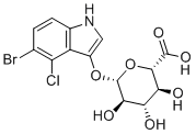 结构式 CAS# 18656-89-8, 5-溴-4-氯-3-吲哚基beta-d-葡糖苷酸