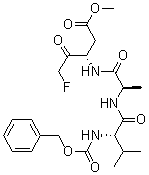structure of CAS# 187389-52-2, N-[(Phenylmethoxy)carbonyl]-L-valyl-N-[(1S)-3-fluoro-1-(2-methoxy-2-oxoethyl)-2-oxopropyl]-L-alaninamide;PN: WO2005039629 PAGE: 18 claimed protein; 3: PN: WO0158526 SEQID: 3 claimed sequence