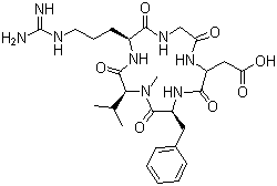 structure of CAS# 188968-51-6, Cilengitide;Cyclo(L-arginylglycyl-L-aspartyl-D-phenylalanyl-N-methyl-L-valyl)