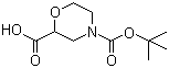 结构式 CAS# 189321-66-2, 4-叔丁氧羰基-2-吗啉甲酸