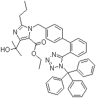 结构式 CAS# 189400-21-3, 4-(1-羟基-1-甲基乙基)-2-丙基-1-[[2'-[三苯甲基-1H-四唑-5-基][1,1'-联苯]-4-基]甲基]-1H-咪唑-5-甲酸乙酯