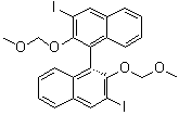structure of CAS# 189518-78-3, (1R)-3,3'-Diiodo-2,2'-bis(methoxymethoxy)-1,1'-binaphthalene