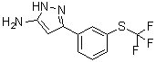 结构式 CAS# 1912400-29-3, 3-[3-[(三氟甲基)硫基]苯基]-1H-吡唑-5-胺