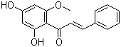 结构式 CAS# 19309-14-9, 小豆蔻明; (E)-1-(2,4-二羟基-6-甲氧基苯基)-3-苯基丙-2-烯-1-酮