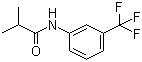 结构式 CAS# 1939-27-1, 3-(异丁酰氨基)-1-三氟甲基苯; 2-甲基-N-[3-(三氟甲基)苯基]丙酰胺