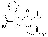 结构式 CAS# 196404-55-4, (4S,5R)-2-(4-甲氧基苯基)-4-苯基-3,5-恶唑烷二羧酸 3-叔丁酯