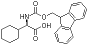 structure of CAS# 198543-96-3, N-alpha-[[(9H-Fluoren-9-yl)methoxy]carbonyl]-D-cyclohexylglycine;(R)-alpha-[[(9H-Fluoren-9-ylmethoxy)carbonyl]amino]cyclohexaneacetic acid
