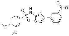 结构式 CAS# 199666-03-0, 3,4-二甲氧基-N-[4-(3-硝基苯基)-2-噻唑基]苯磺酰胺