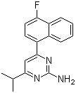 structure of CAS# 199864-87-4, 2-Amino-4-(4-fluoronaphth-1-yl)-6-isopropylpyrimidine;4-(4-Fluoro-1-naphthalenyl)-6-(1-methylethyl)-2-pyrimidinamine; MT500; RS127445