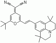 structure of CAS# 200052-70-6, 4-(Dicyanomethylene)-2-tert-butyl-6-(1,1,7,7-tetramethyljulolidin-4-yl-vinyl)-4H-pyran;DCJTB