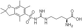 结构式 CAS# 200115-86-2, N5-[[[(2,3-二氢-2,2,4,6,7-五甲基-5-苯并呋喃基)磺酰基]氨基]亚氨基甲基]-L-鸟氨酸