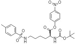 structure of CAS# 200943-66-4, N2-[(1,1-Dimethylethoxy)carbonyl]-N6-[(4-methylphenyl)sulfonyl]-L-lysine 4-nitrophenyl ester