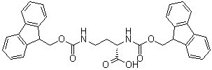 结构式 CAS# 201473-83-8, (S)-2,4-二[[芴甲氧羰基]氨基]丁酸