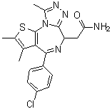 结构式 CAS# 202591-23-9, 4-(4-氯苯基)-2,3,9-三甲基-6H-噻吩并[3,2-f][1,2,4]三唑并[4,3-a][1,4]二氮杂卓-6-乙酰胺