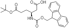 结构式 CAS# 203854-49-3, Fmoc-L-beta-高谷氨酸 6-叔丁酯; N-芴甲氧羰基-L-beta-高谷氨酸 6-叔丁酯
