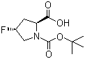 结构式 CAS# 203866-14-2, N-叔丁氧羰基-反式-4-氟-L-脯氨酸