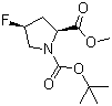 结构式 CAS# 203866-16-4, N-叔丁氧羰基-顺式-4-氟-L-脯氨酸甲酯