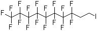structure of CAS# 2043-53-0, 1,1,1,2,2,3,3,4,4,5,5,6,6,7,7,8,8-Heptadecafluoro-10-iododecane;1H,1H,2H,2H-Perfluorodecyl iodide; 2-(Perfluorooctyl)ethyl iodide