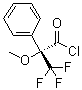 structure of CAS# 20445-33-4, S-(+)-alpha-Methoxy-alpha-(trifluoromethyl)phenylacetic acid chloride;(S)-3,3,3-Trifluoro-2-methoxy-2-phenylpropionyl chloride; (S)-MTPA chloride; (S)-MTPA-Cl; (S)-Mosher's acid chloride; (S)-alpha-Methoxy-alpha-(trifluoromethyl)phenylacetyl chloride; Mosher's reagent
