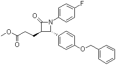 structure of CAS# 204589-80-0, Methyl (3R,4S)-1-(4-fluorophenyl)-2-oxo-4-[4-(phenylmethoxy)phenyl]-3-azetidinepropanoate