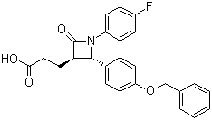 结构式 CAS# 204589-82-2, (3R,4S)-1-(4-氟苯基)-2-氧代-4-[4-(苄氧基)苯基]-3-氮杂环丁烷丙酸