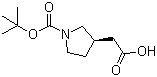 结构式 CAS# 204688-61-9, (S)-N-Boc-3-四氢吡咯乙酸; (S)-N-叔丁氧羰基-3-四氢吡咯乙酸