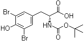 结构式 CAS# 204692-75-1, 3,5-二溴-N-[叔丁氧羰基]-D-酪氨酸