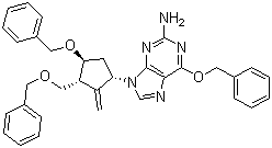 结构式 CAS# 204845-95-4, 6-苄氧基-9-[(1S,3R,4S)-2-亚甲基-4-苄氧基-3-苄氧基甲基环戊基]-9H-嘌呤-2-胺