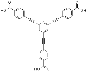 结构式 CAS# 205383-17-1, 1,3,5-三(4-羧基苯基乙炔基)苯