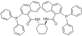 结构式 CAS# 205495-66-5, (1S,2S)-(-)-N,N'-双(2-二苯基膦基-1-萘酰基)-1,2-环己二胺