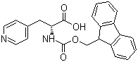 结构式 CAS# 205528-30-9, Fmoc-3-(4-吡啶基)-D-丙氨酸; N-(9-芴甲氧羰基)-3-(4-吡啶基)-D-丙氨酸