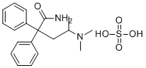 structure of CAS# 20701-77-3, Aminopentamide sulfate;4-(dimethylamino)-2,2-diphenylpentanamide;sulfuric acid