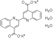 structure of CAS# 207124-63-8, [2,2'-Biquinoline]-4,4'-dicarboxylic acid dipotassium salt trihydrate