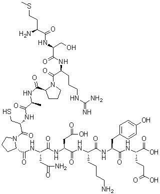 L-Methionyl-L-seryl-L-arginyl-L-prolyl-L-alanyl-L-cysteinyl-L-prolyl-L-asparaginyl-L-alpha-aspartyl-L-lysyl-L-tyrosyl-L-glutamic acid molecular structure (CAS 207553-92-2)