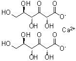 structure of CAS# 207614-23-1, D-ribo-3-Hexulosonic acid calcium salt
