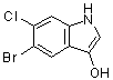 结构式 CAS# 207674-91-7, 5-溴-6-氯-1H-吲哚-3-醇