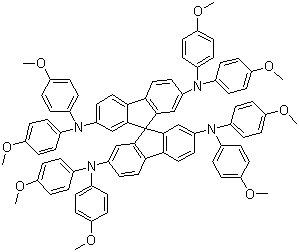 结构式 CAS# 207739-72-8, 2,2',7,7'-四[N,N-二(4-甲氧基苯基)氨基]-9,9'-螺二芴