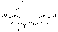 structure of CAS# 20784-60-5, 4'-O-Methylbavachalcone;2',4-Dihydroxy-4'-methoxy-5'-(3-methyl-2-butenyl)chalcone