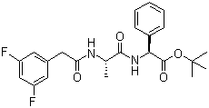 structure of CAS# 208255-80-5, DAPT;DAPT (enzyme inhibitor); GSI-IX; (2S)-N-[N-(3,5-Difluorophenacetyl)-L-alanyl]-2-phenylglycine tert-butyl ester