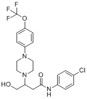 structure of CAS# 2086257-77-2, VBIT-4;N-(4-chlorophenyl)-4-hydroxy-3-(4-(4-(trifluoromethoxy)phenyl)piperazin-1-yl)butanamide