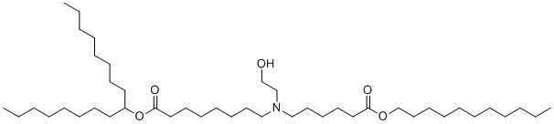 结构式 CAS# 2089251-47-6, 1-辛基壬基8-[(2-羟基乙基)[6-氧代-6-(十一烷氧基)己基]氨基]辛酸酯