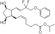 structure of CAS# 209860-87-7, Tafluprost;(5Z)-7-[(1R,2R,3R,5S)-2-[(1E)-3,3-Difluoro-4-phenoxy-1-buten-1-yl]-3,5-dihydroxycyclopentyl]-5-heptenoic acid 1-methylethyl ester