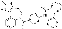 structure of CAS# 210101-16-9, Conivaptan;N-[4-[(4,5-Dihydro-2-methylimidazo[4,5-d][1]benzazepin-6(1H)-yl)carbonyl]phenyl]-[1,1'-biphenyl]-2-carboxamide