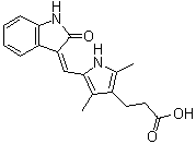 5-[(Z)-(1,2-Dihydro-2-oxo-3H-indol-3-ylidene)methyl]-2,4-dimethyl-1H-pyrrole-3-propanoic acid molecular structure (CAS 210644-62-5)