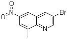 结构式 CAS# 210708-22-8, 3-溴-8-甲基-6-硝基喹啉