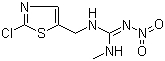 structure of CAS# 210880-92-5, Clothianidin;(E)-1-(2-Chloro-1,3-thiazol-5-ylmethyl)-3-methyl-2-nitroguanidine